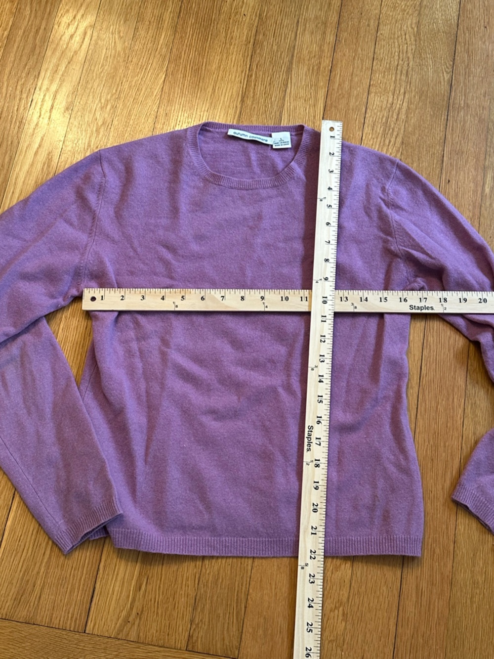 Autumn Cashmere fine knit cashmere orchid Purple Crewneck Sweater classic - Picture 2 of 8